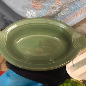 Retired Sage Green Fiestaware Individual Oval Casserole